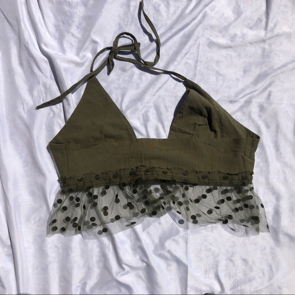 Green Shein crop top - Picture 3 of 4